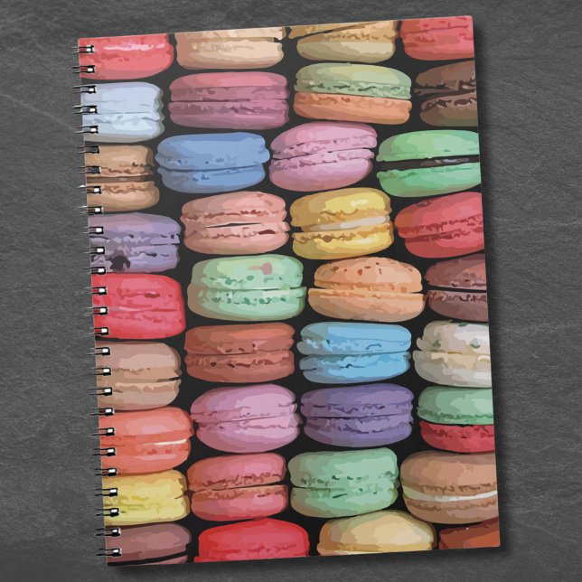 Cuaderno Patrón de Macaron francés colorido (Colorful French Macaron Pattern notebook)