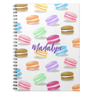 Cuaderno patrón de macarons coloridos