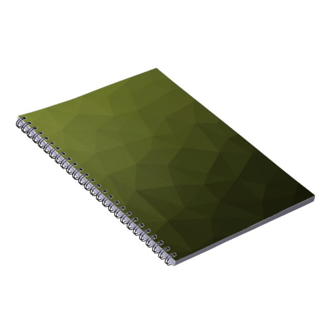 Cuaderno Patrón de malla geométrica del gradiente de oliva  (Lado Derecho)