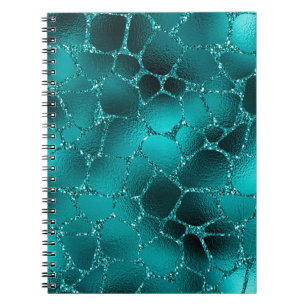 Cuaderno Patrón de manchas de jirafa con brillo glamoroso e