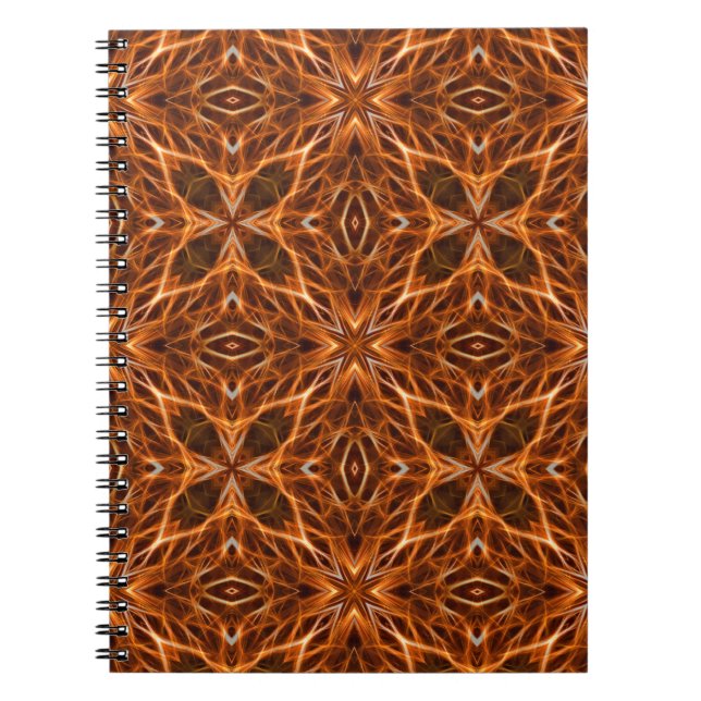 Cuaderno Patrón de Mandala de Kaleidoscope Marrón (Frente)