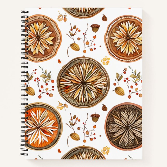 Cuaderno Patrón de Mandala de otoño (Anverso)