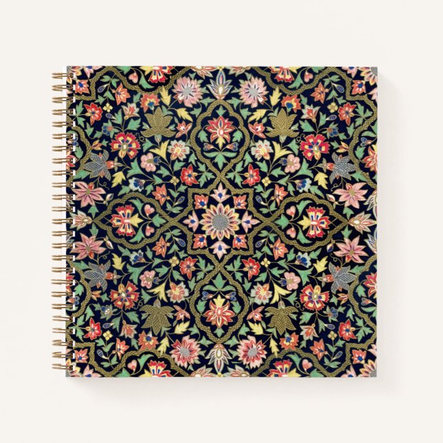 Cuaderno Patrón de Mandala indio con flores de cosecha colo (Anverso)