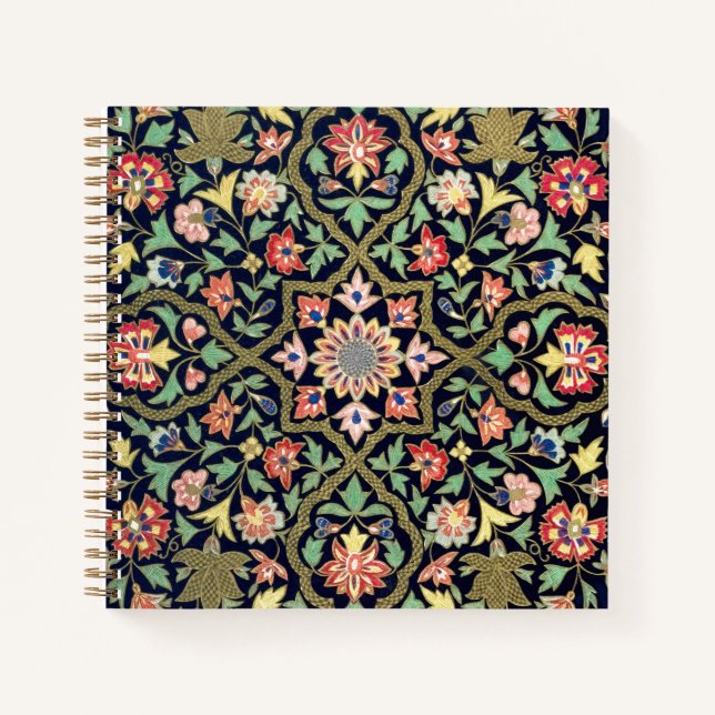 Cuaderno Patrón de Mandala indio con flores de cosecha colo (Anverso)