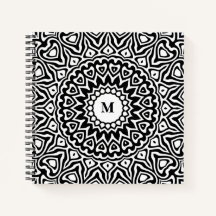 Patrón de mandala moderno en blanco y negro con mo