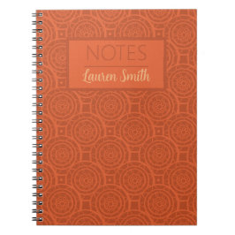 Cuaderno Patrón de Mandala Naranja Terroso Retro