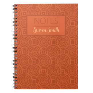 Cuaderno Patrón de Mandala Naranja Terroso Retro
