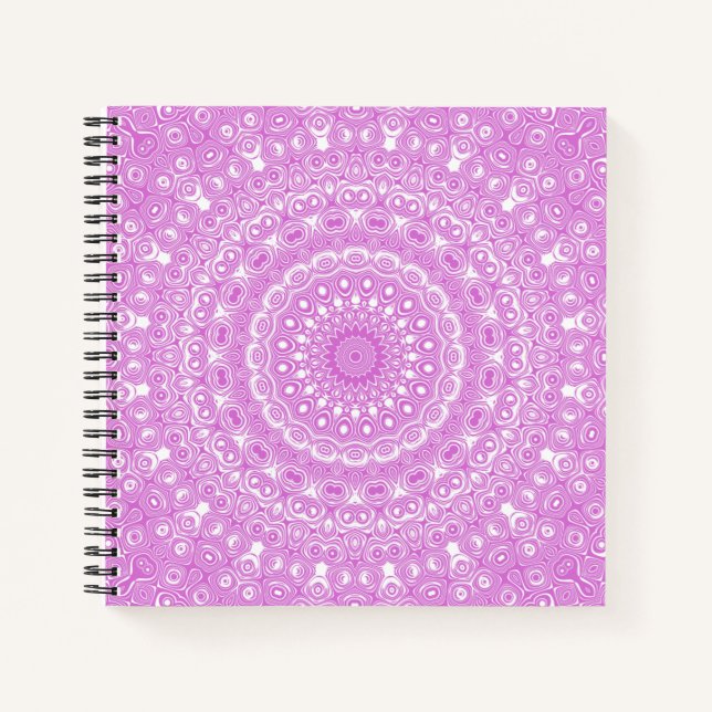 Cuaderno Patrón de Mandala Rosa Orquídea (Anverso)