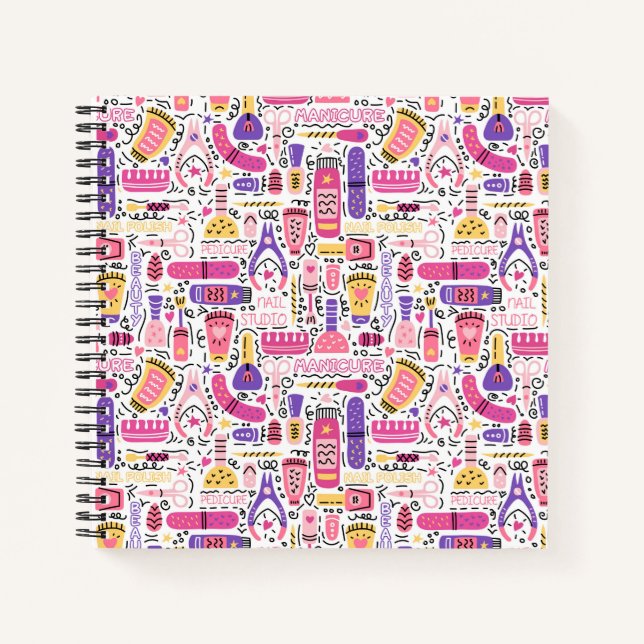 Cuaderno Patrón de manicura de garabato (Anverso)