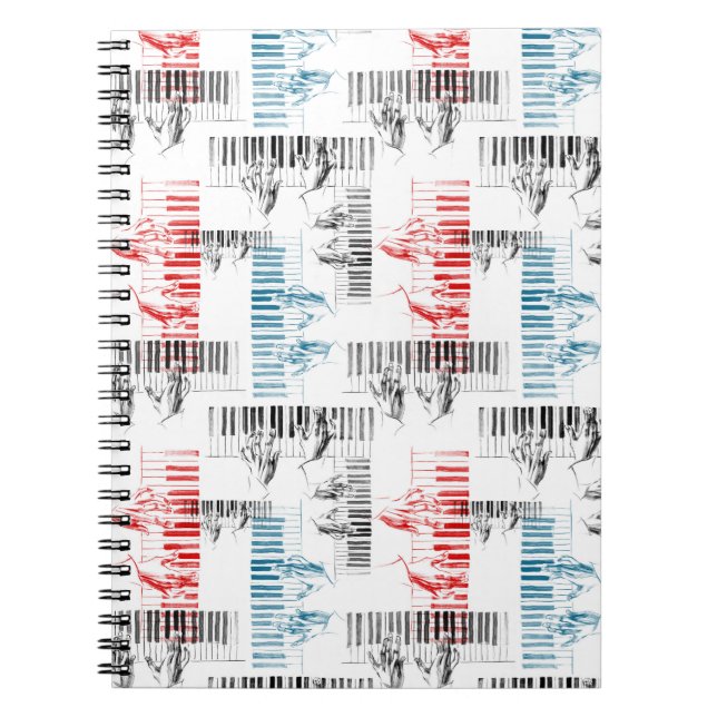 Cuaderno Patrón de manos pianistas (Frente)