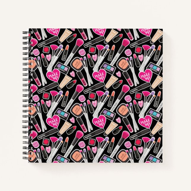 Cuaderno Patrón de maquillaje neón (Anverso)