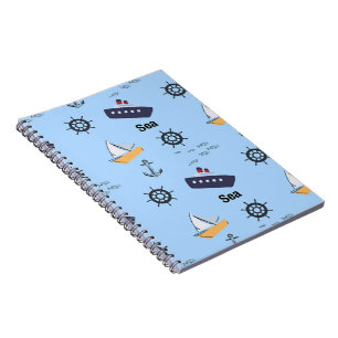 Cuaderno Patrón de mar en azul