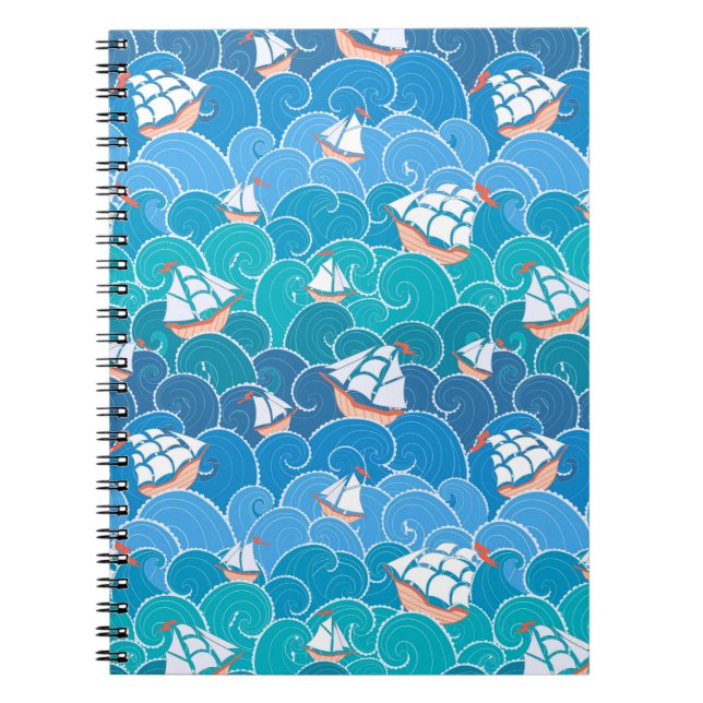 Cuaderno Patrón de mar rocoso (Frente)