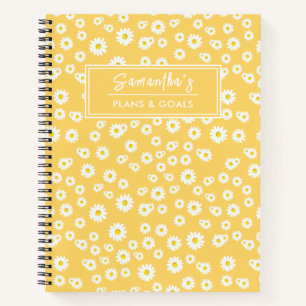 Cuaderno Patrón de mareas de primavera del Boho amarillo