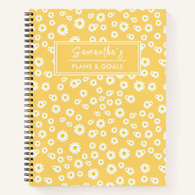 Cuaderno Patrón de mareas de primavera del Boho amarillo (Anverso)