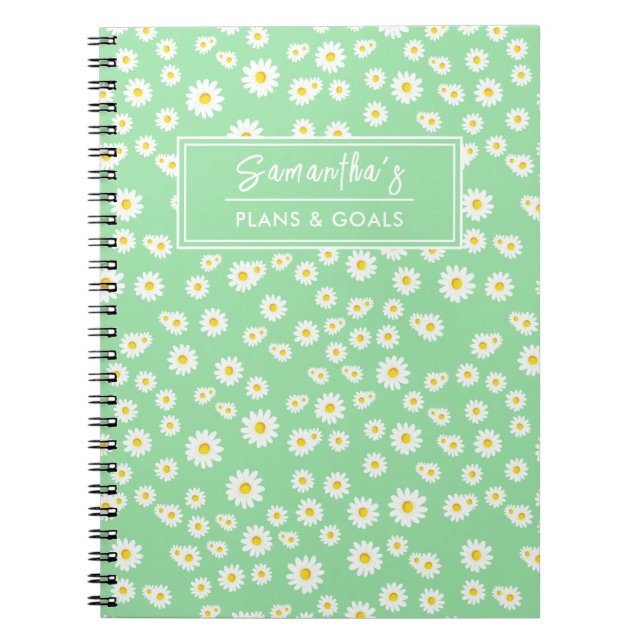 Cuaderno Patrón de mareas de primavera del Boho verde (Frente)