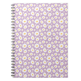 Cuaderno Patrón de margarita dibujado a mano con lavanda