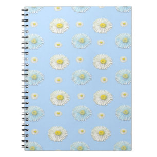 Cuaderno Patrón de margarita sobre fondo azul claro
