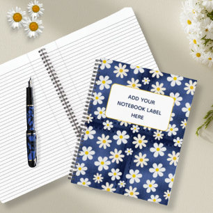 Cuaderno Patrón de margaritas en mezclilla