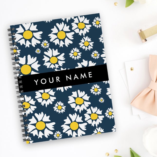 Cuaderno Patrón de margaritas, margaritas blancas, su nombr (Subido por el creador)