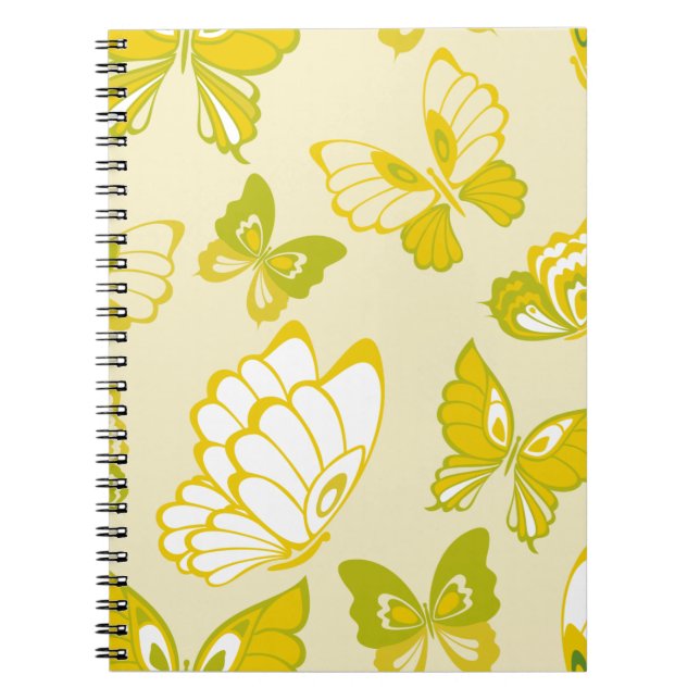 Cuaderno Patrón de mariposa amarilla (Frente)