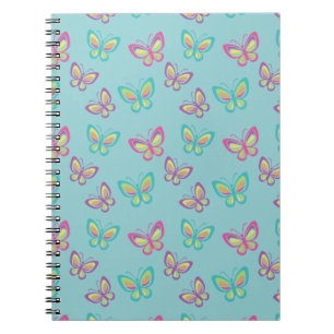 Cuaderno Patrón de Mariposa Azul Bonito