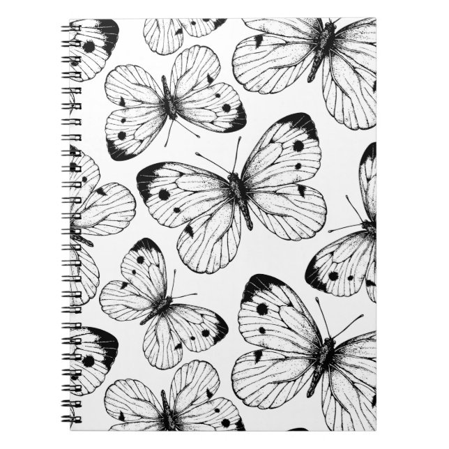 Cuaderno Patrón de mariposa de col (Frente)