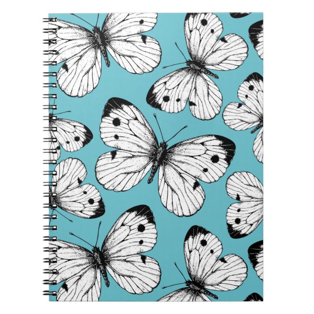 Cuaderno Patrón de mariposa de col (Frente)