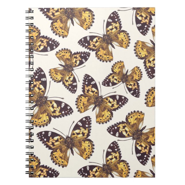 Cuaderno Patrón de mariposa de dama pintada (Frente)