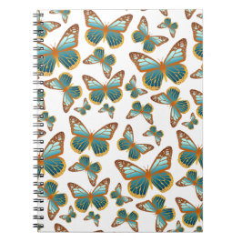 Cuaderno Patrón de mariposa de gradiente azul