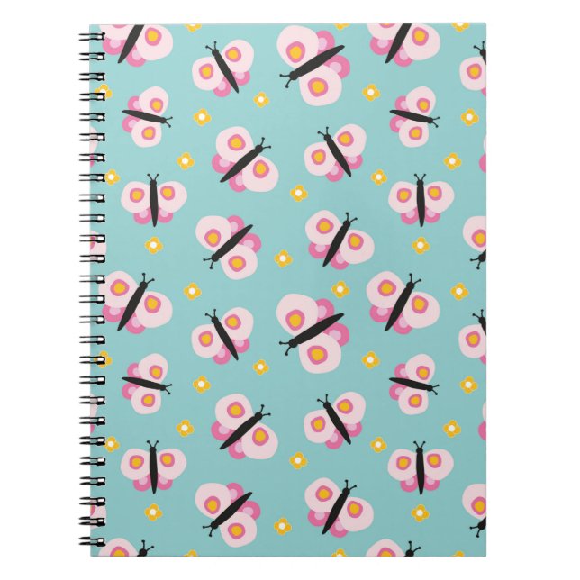 Cuaderno Patrón de mariposa de niños pequeños (Frente)