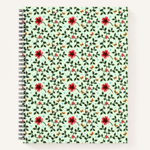 Cuaderno Patrón de mariposa floral caprichosa folk