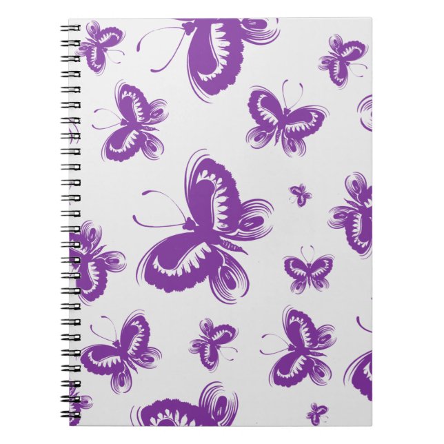 Cuaderno Patrón de mariposa púrpura (Frente)