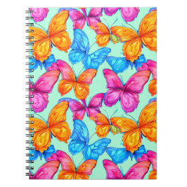 Cuaderno Patrón de mariposas coloridas