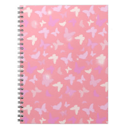 Cuaderno Patrón de mariposas rosadas sin problemas