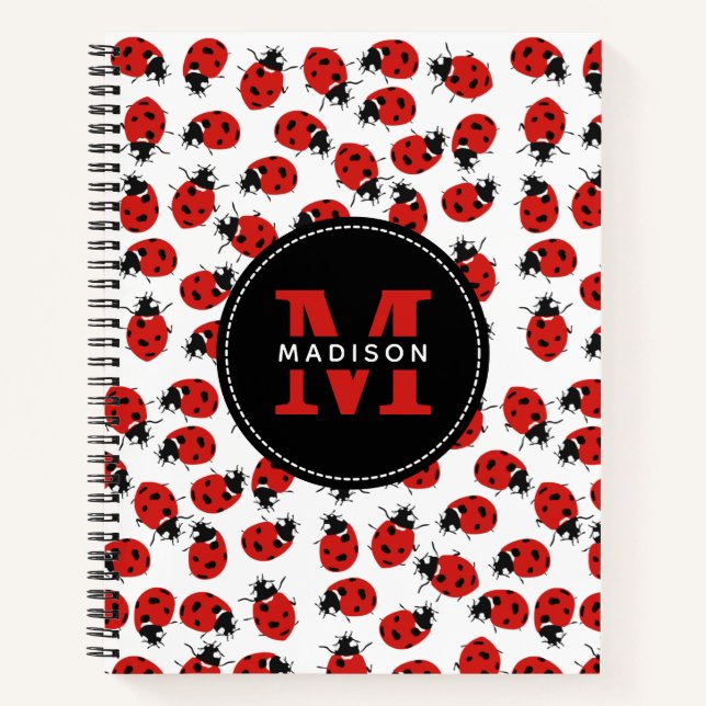 Cuaderno Patrón de mariquita roja linda  (Anverso)