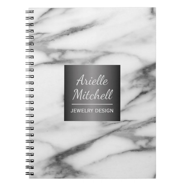 Cuaderno Patrón de mármol de alabastro elegante profesional (Frente)