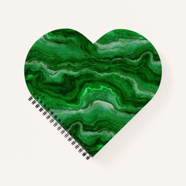 Cuaderno Patrón de mármol en esmeralda verde (Anverso)