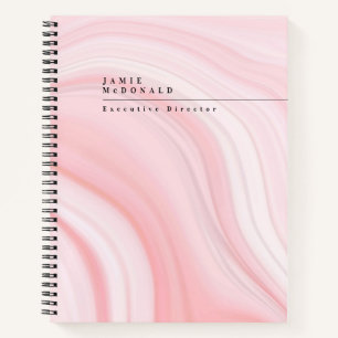 Cuaderno Patrón de mármol rosa moderno profesional para emp