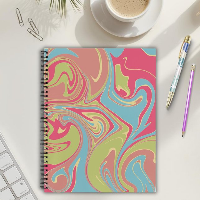 Cuaderno Patrón de mármol rosa y verde (Subido por el creador)