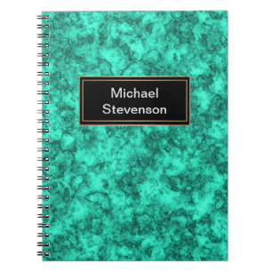 Cuaderno Patrón de mármol turquesa brillante