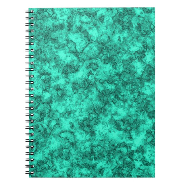 Cuaderno Patrón de mármol turquesa brillante (Frente)