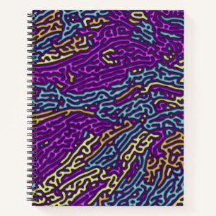 Cuaderno Patrón de mazorca de neón retro - Estética de arca