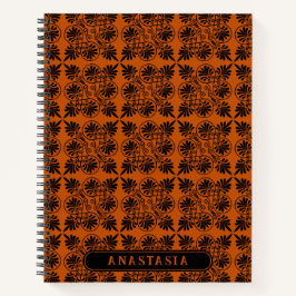 Cuaderno Patrón de Meander Griego de Terracota Negra