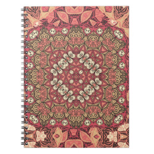 Cuaderno Patrón de medallón abstracto indio. Boho y gitano 