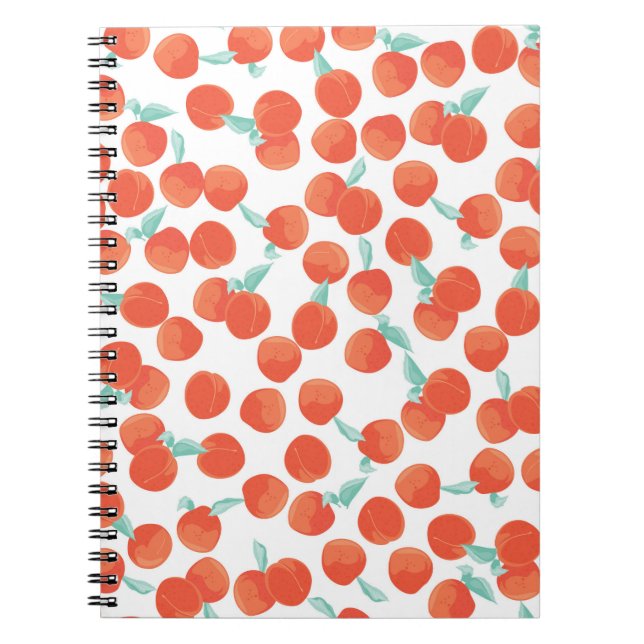 Cuaderno Patrón de melocotón sin soldadura con fondo de fru (Frente)