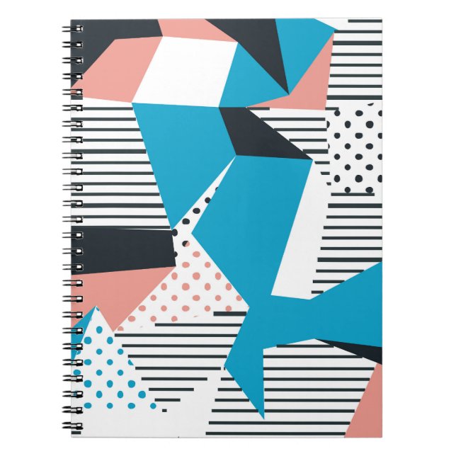 Cuaderno Patrón de Memphis: Tendencia abstracta minimalista (Frente)