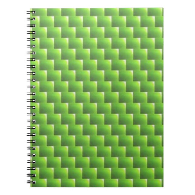 Cuaderno patrón de mimbre verde claro, artesanías de verano (Frente)