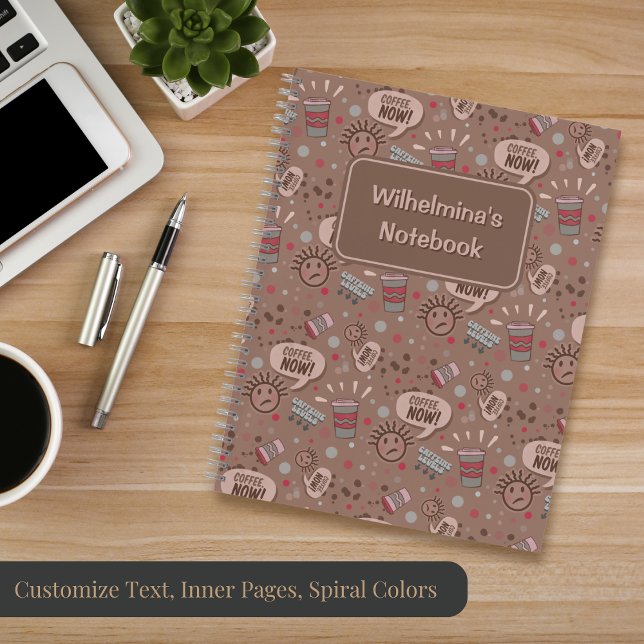 Cuaderno Patrón de Mocha de Café Juguetón (Subido por el creador)