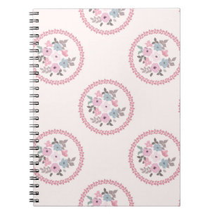 Cuaderno Patrón de mochila vintage en flores pequeñas. Mill